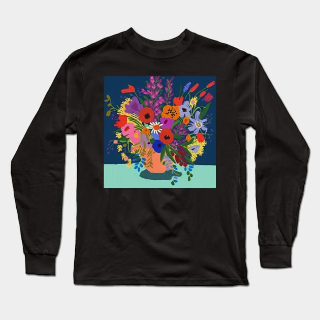 Vase of flowers III Long Sleeve T-Shirt by RoseAesthetic